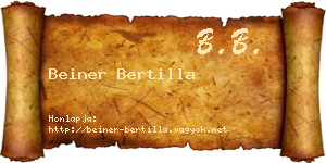 Beiner Bertilla névjegykártya